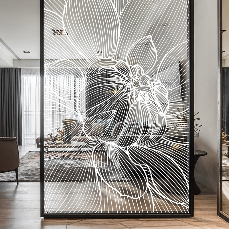 Window Transparent Electrostatic Glass Flower SKU# MOS0023
